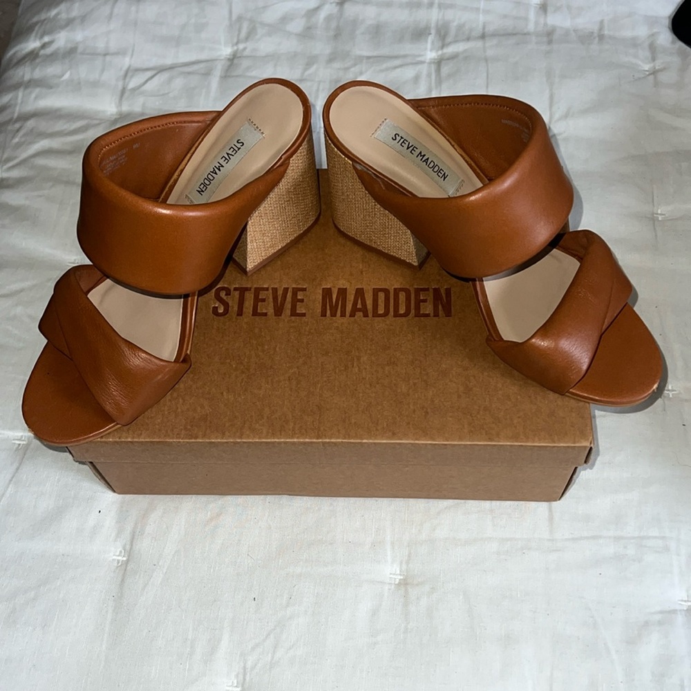 Steve Madden brown open heal sandal heal